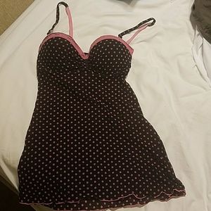 Rampage black with pink polka dots chemise